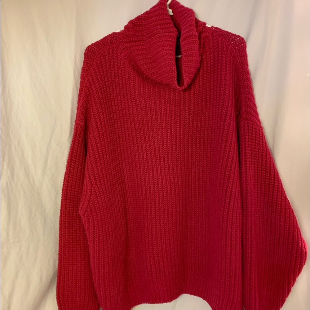 Free People Magenta Pink Oversized Sweater